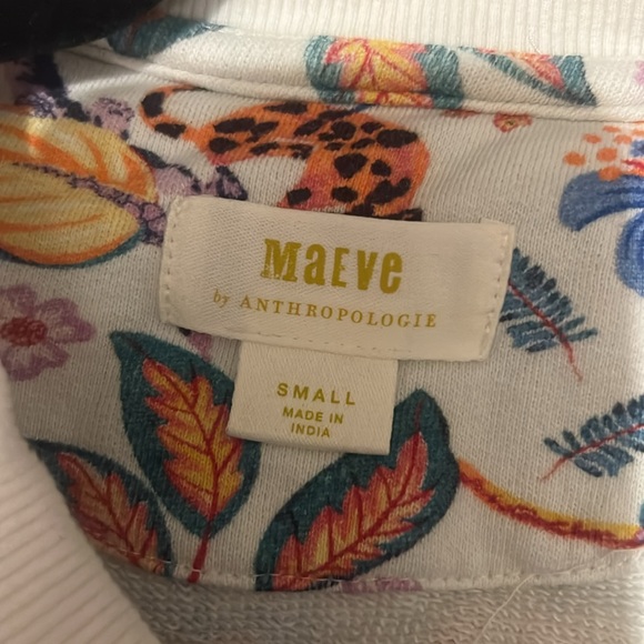 Anthropologie Floral Crew Neck Sweater White - Picture 3 of 5